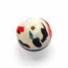 Бусина белая с цветными брызгами - 